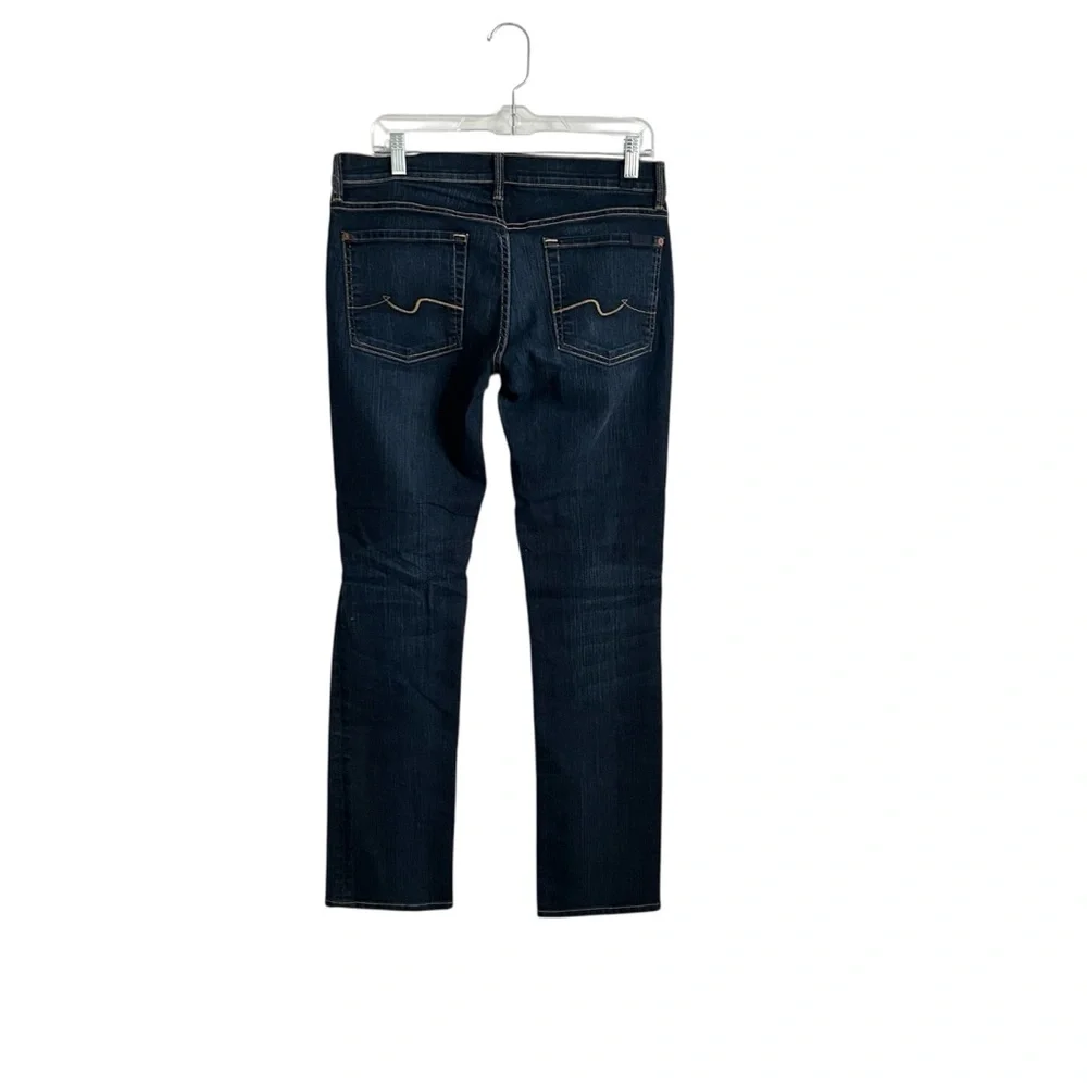 7 For All Mankind Straight Leg Dark Wash Denim Women’s Size 31 - Picture 2 of 9